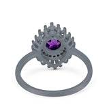 Floral Art Deco Cocktail Ring