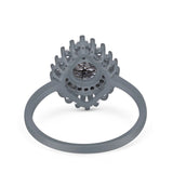 Floral Art Deco Cocktail Ring