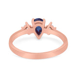 Pear Teardrop Natural Stone Trio Ring