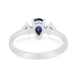 Pear Teardrop Natural Stone Trio Ring