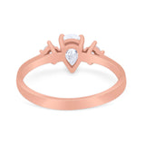 Pear Teardrop Natural Stone Trio Ring