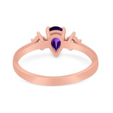 Pear Teardrop Natural Stone Trio Ring