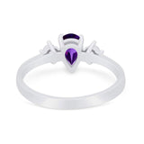 Pear Teardrop Natural Stone Trio Ring