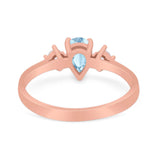 Pear Teardrop Natural Stone Trio Ring