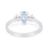 Pear Teardrop Natural Stone Trio Ring