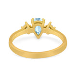 Pear Teardrop Natural Stone Trio Ring
