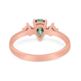 Pear Teardrop Natural Stone Trio Ring