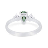 Pear Teardrop Natural Stone Trio Ring