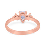 Pear Teardrop Natural Stone Trio Ring