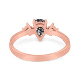 Pear Teardrop Natural Stone Trio Ring