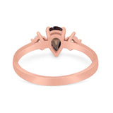 Pear Teardrop Natural Stone Trio Ring