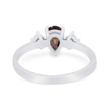 Pear Teardrop Natural Stone Trio Ring