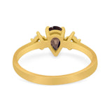 Pear Teardrop Natural Stone Trio Ring