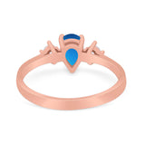 Pear Teardrop Natural Stone Trio Ring