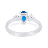 Pear Teardrop Natural Stone Trio Ring