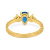 Pear Teardrop Natural Stone Trio Ring