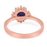 Art Deco Round Natural Stone Floral Ring