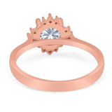 Art Deco Round Natural Stone Floral Ring