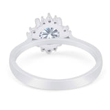 Art Deco Round Natural Stone Floral Ring