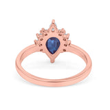 Pear Teardrop Natural Stone Floral Ring