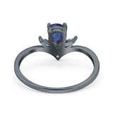 Pear Teardrop Natural Stone Chevron Ring