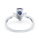 Pear Teardrop Natural Stone Chevron Ring