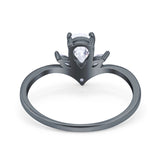 Pear Teardrop Natural Stone Chevron Ring