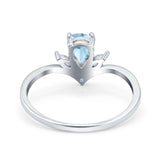Pear Teardrop Natural Stone Chevron Ring
