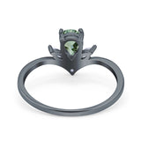 Pear Teardrop Natural Stone Chevron Ring