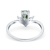 Pear Teardrop Natural Stone Chevron Ring