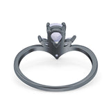 Pear Teardrop Natural Stone Chevron Ring