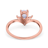 Pear Teardrop Natural Stone Chevron Ring