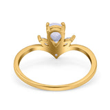 Pear Teardrop Natural Stone Chevron Ring