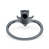 Pear Teardrop Natural Stone Chevron Ring