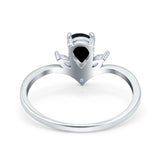 Pear Teardrop Natural Stone Chevron Ring