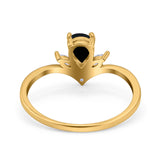 Pear Teardrop Natural Stone Chevron Ring