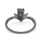 Pear Teardrop Natural Stone Chevron Ring