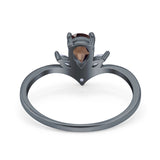 Pear Teardrop Natural Stone Chevron Ring