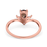 Pear Teardrop Natural Stone Chevron Ring