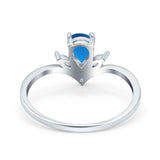 Pear Teardrop Natural Stone Chevron Ring