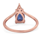 Pear Teardrop Natural Stone Chevron Ring