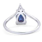 Pear Teardrop Natural Stone Chevron Ring