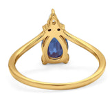 Pear Teardrop Natural Stone Chevron Ring