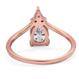 Pear Teardrop Natural Stone Chevron Ring