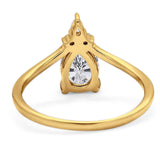 Pear Teardrop Natural Stone Chevron Ring