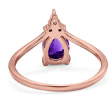 Pear Teardrop Natural Stone Chevron Ring