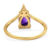 Pear Teardrop Natural Stone Chevron Ring