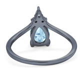 Pear Teardrop Natural Stone Chevron Ring