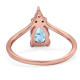 Pear Teardrop Natural Stone Chevron Ring