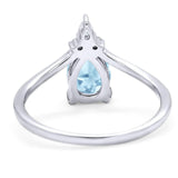 Pear Teardrop Natural Stone Chevron Ring